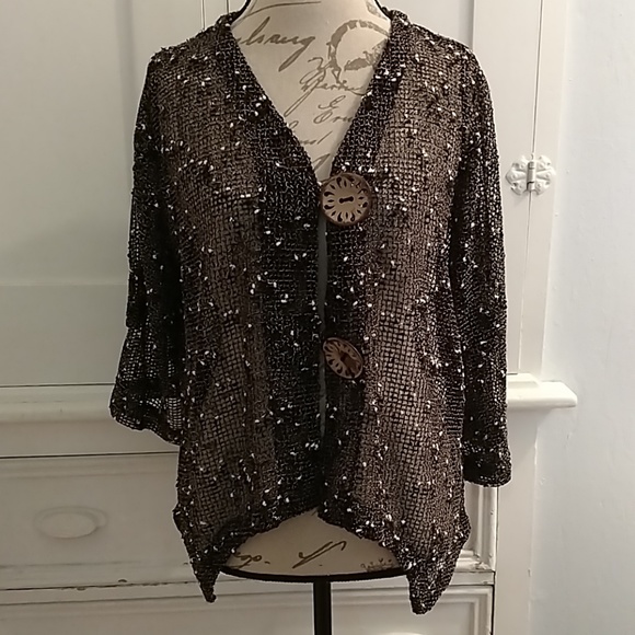 Nina Leonard Jackets & Blazers - Nina Leonard open weave jacket Sz XL